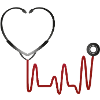Symbolic medicine motif with stethoscope