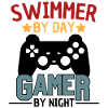 Funny Swimmer Gamer Saying