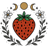 Strawberry & Moon Phases - Botanical Magic