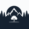 Berg- und Baumlandschaft Design