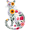 Women's Floral Cat Silhouette