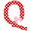 Lettre q cœur