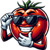 Coole Tomate mit Sonnenbrille Sommer Eitelkeit