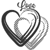 love coeur double