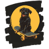 Labrador dog on skateboard