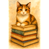 Cat and books