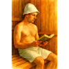Reading in the sauna