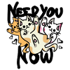 Cat saying with hearts