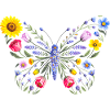 Women's Floral Butterfly Silhouette