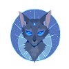 Bluestar Blauwe Ster Mooie Kat Sterren Schattige Krijger