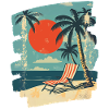 Beach Palm Trees Sunset Summer