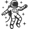 Astronaut floating freely in space