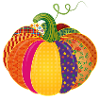 Patchwork Kürbis – Bunt gemusterte Herbstdeko