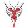 Hands Holding Bleeding Heart Illustration