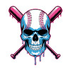Baseball Skull Baseball Bat