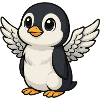 Ange pingouin mignon