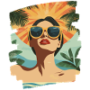 Beach Palm Trees Sunset Summer