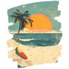 Beach Palm Trees Sunset Summer