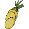 Sliced Pineapple Cartoon Illustration