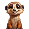 Suricate mignon et heureux