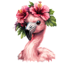 Flamingo with hibiscus