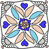Mandala Flower Circle in Blue Beige