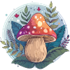Flowers,toadstool,mushroom,forest,illustration