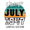 Retro 78 år gammal Vintage JULI 1947 78-årsdag