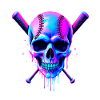 Baseball Skull Baseball Bat