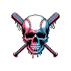Baseball Skull Baseball Bat