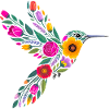 Graphisme Colibri Fleurs