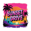 Sunset Drive Palm Trees Skyline