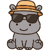 Nilpferd Sommer Sonnenbrille Chillen
