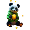 Cyber Panda With Neon Lemon
