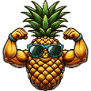 Cool cartoon pineapple with sunglasses