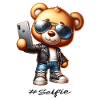 Selfie Bear With Leather Jacket Sunglasses