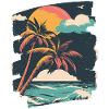 Beach Palm Trees Sunset Summer