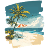 Beach Palm Trees Sun Summer