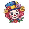 Clown with flower hat