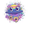 UFO with flower wreath