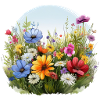 Flowers on a flower meadow