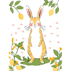 Cute Cartoon Rabbit with Lemons
