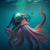 Giant Octopus with sunglasses
