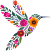Graphisme Colibri Fleurs