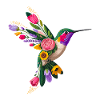 Graphisme Colibri Fleurs