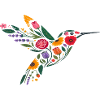 Graphisme Colibri Fleurs