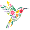 Graphisme Colibri Fleurs