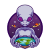 Alien Holding Earth
