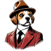 Dog in a suit