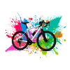 illustration,mountainbike,rennrad,graffiti,bunt